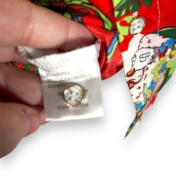 4 for $40 SALE! SSLR Christmas Paradise Hawaiian Shirt, Red Print, Size L - Picture 5 of 12